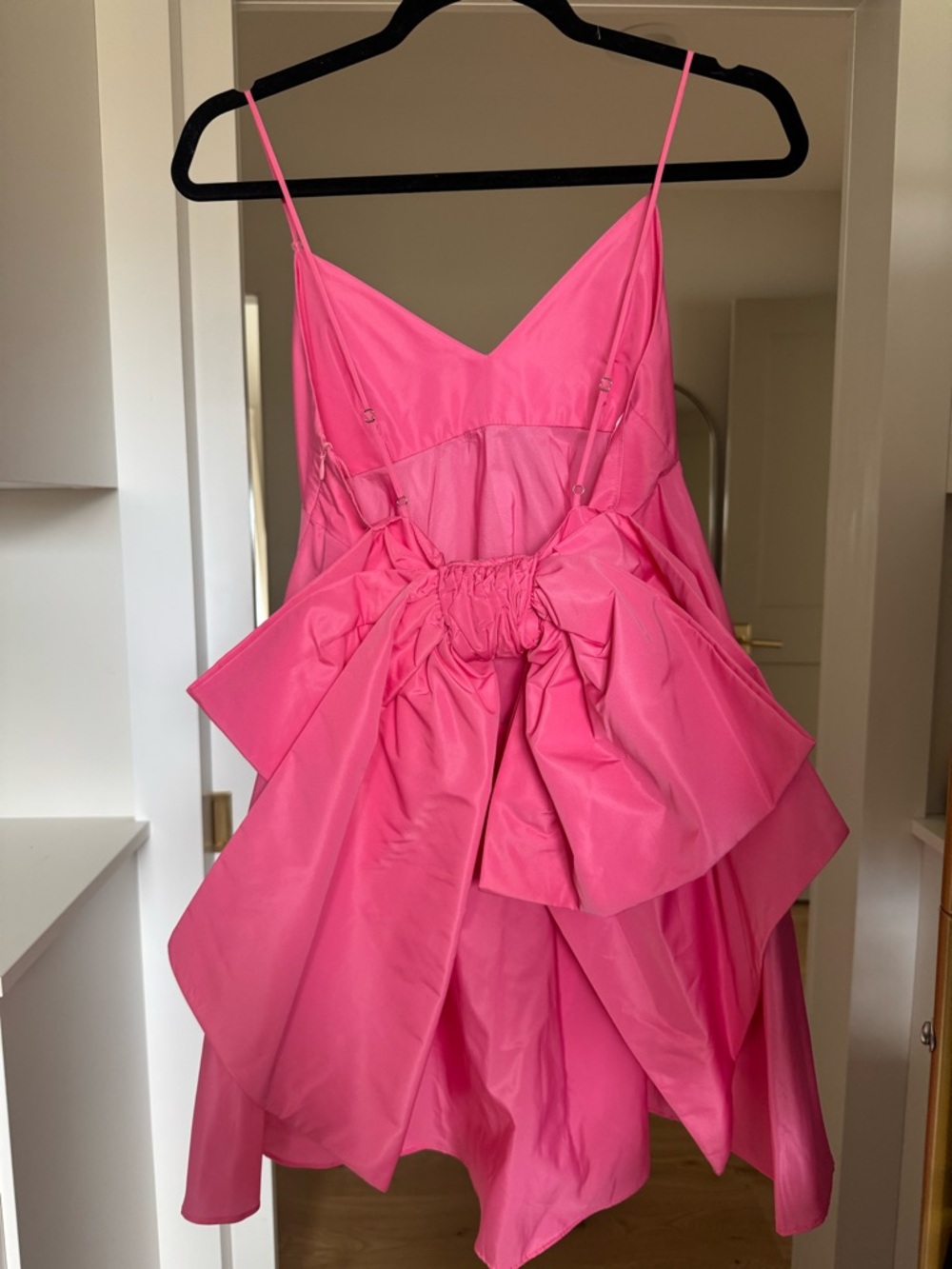 Zara Hot Pink Oversized Bow Mini Dress